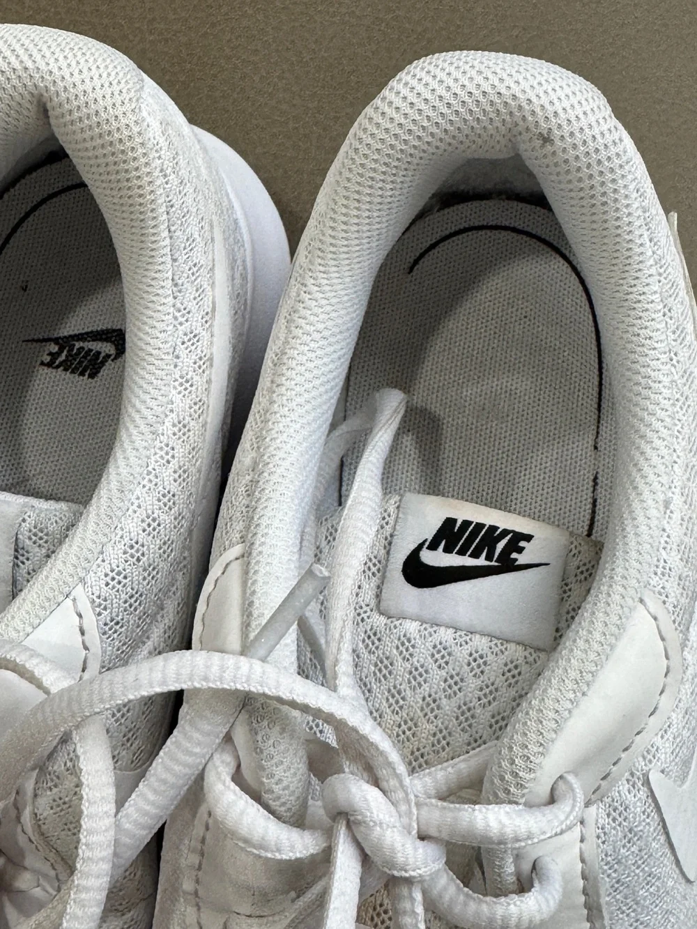 Nike White Mesh Athletic Sneakers
